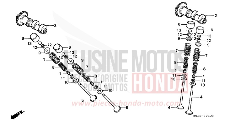 CAMSHAFT/VALVE for Dominator 250 CHECKER BLACK METALLIC (NH217K) from 1988